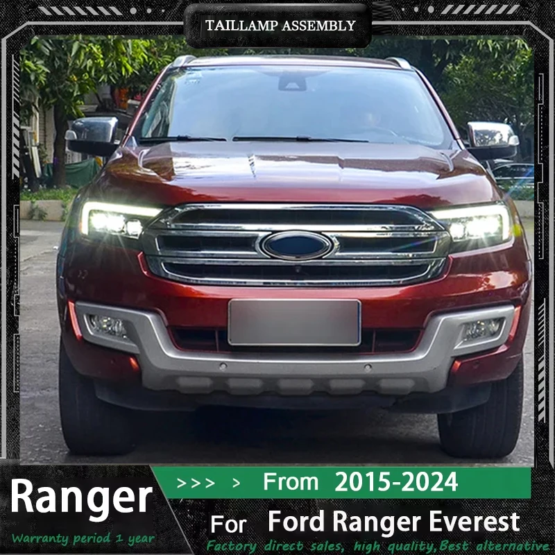 

Head Lamp for Ford Ranger Everest LED Headlight 2016-2021 Headlights Ranger DRL Turn Signal High Beam Angel Eye Projector Lens
