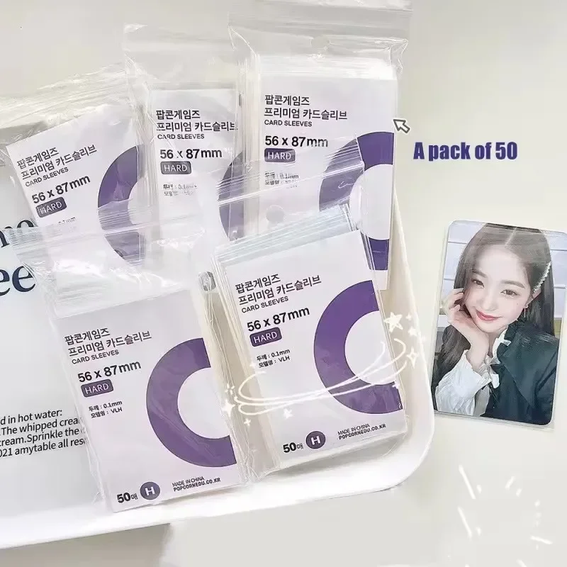 Korea Clear Kpop Photo Card Sleeve Anti-scratch Transparent Protector Bag For Popcorn Diy Game FootBall Korean idol Card Holder