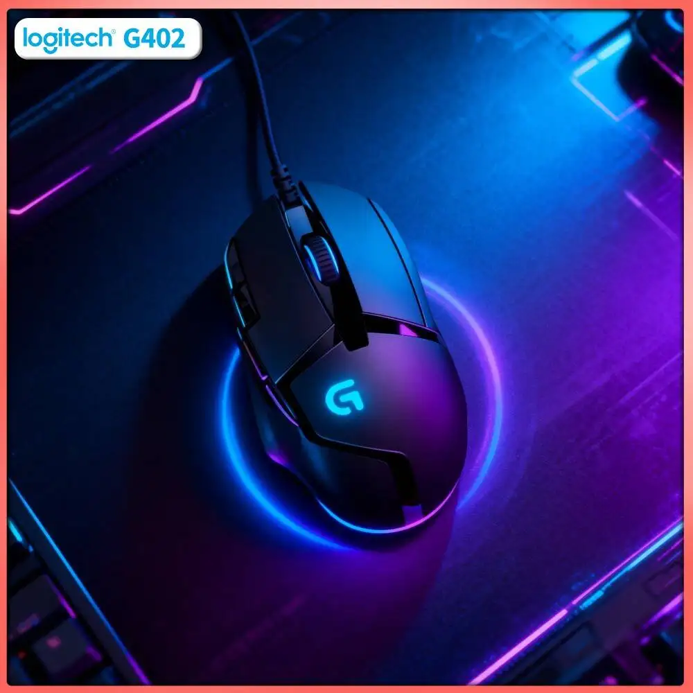 Logitech G402 Hyperion Fury Wired Mouse Fusion Engine 32-Bit ARM Processor Anti-Slip for Gaming & Work