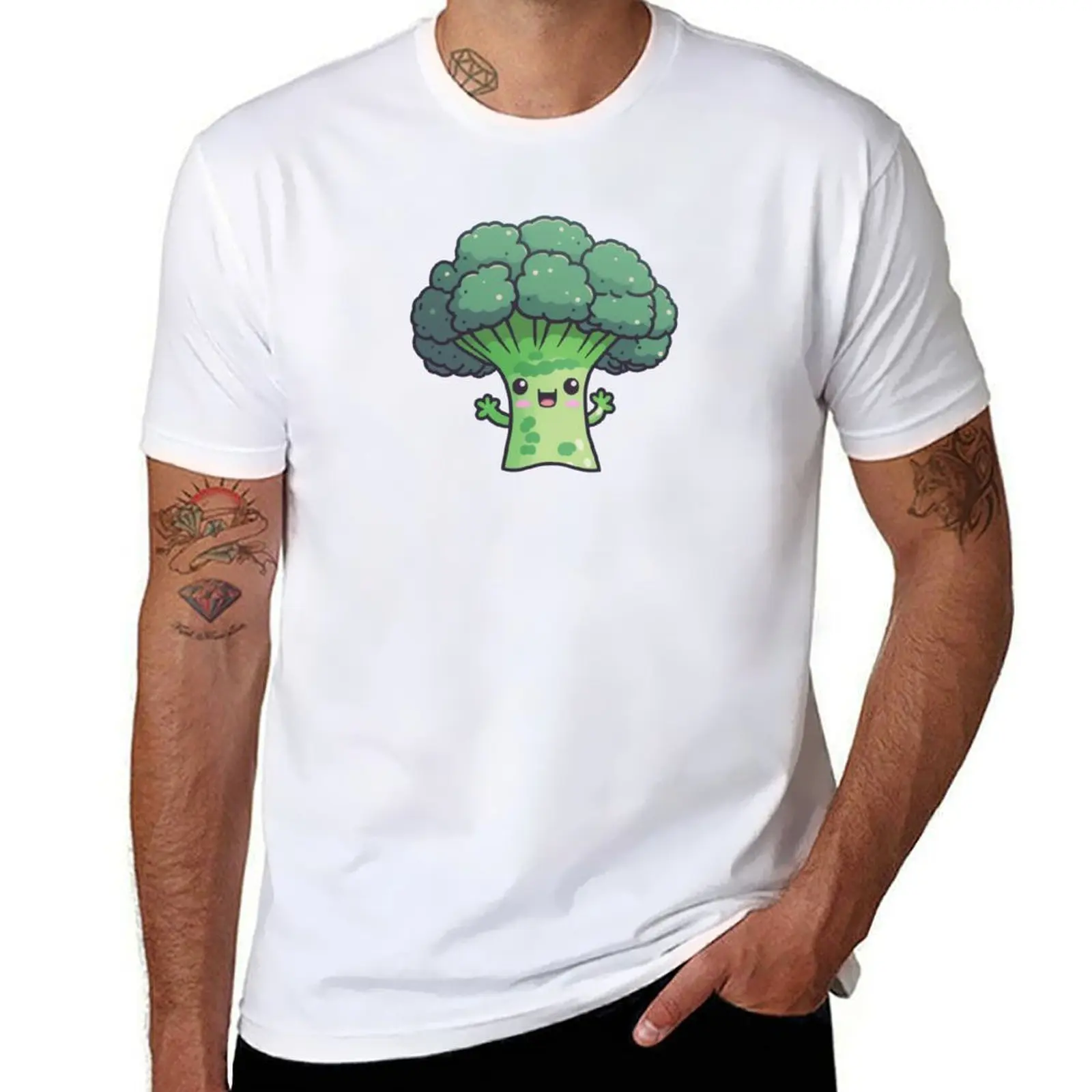 

Funny Kawaii Broccoli with open hands and mouth T-Shirt t shirts designer funny t shirts man T-Shirt