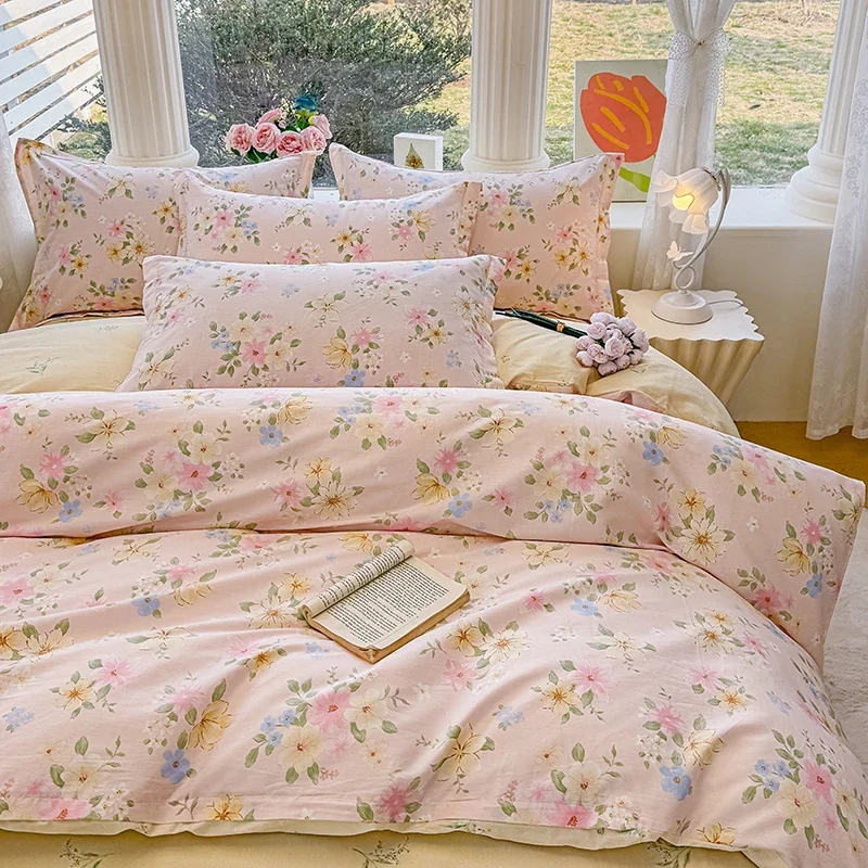 New 3pcs100% Cotton 1pc Duvet Cover and 2pcs Pillowcases Bedding Set 150/160/180/200/220 Sizes Printed Soft Skin-friendly