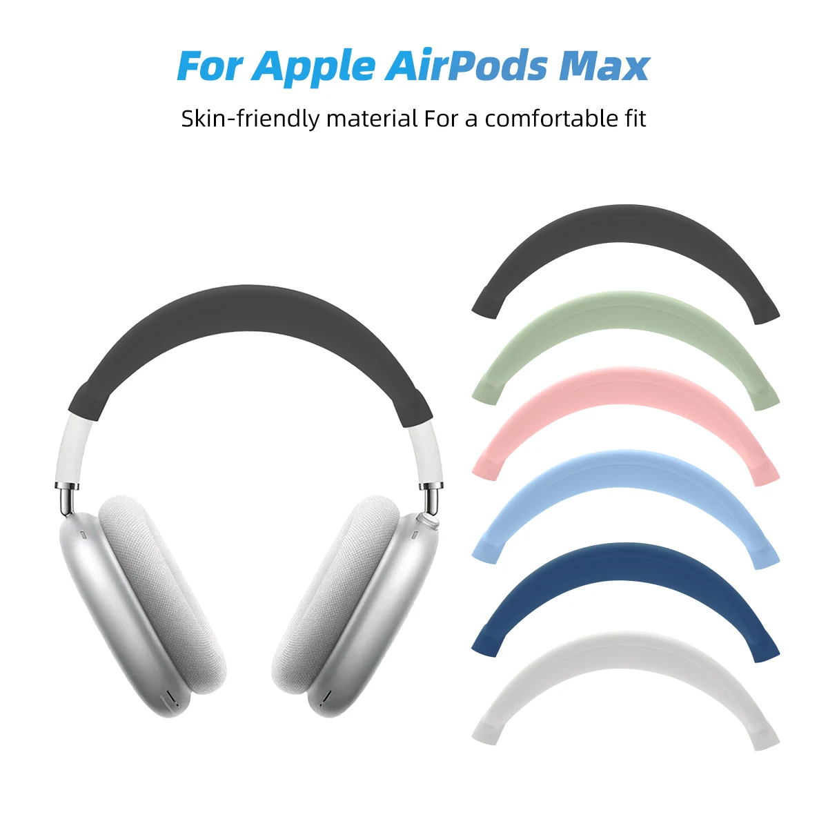 Funda de diadema suave a prueba de golpes para AirPods Max, funda protectora de silicona para auriculares, accesorios para auriculares