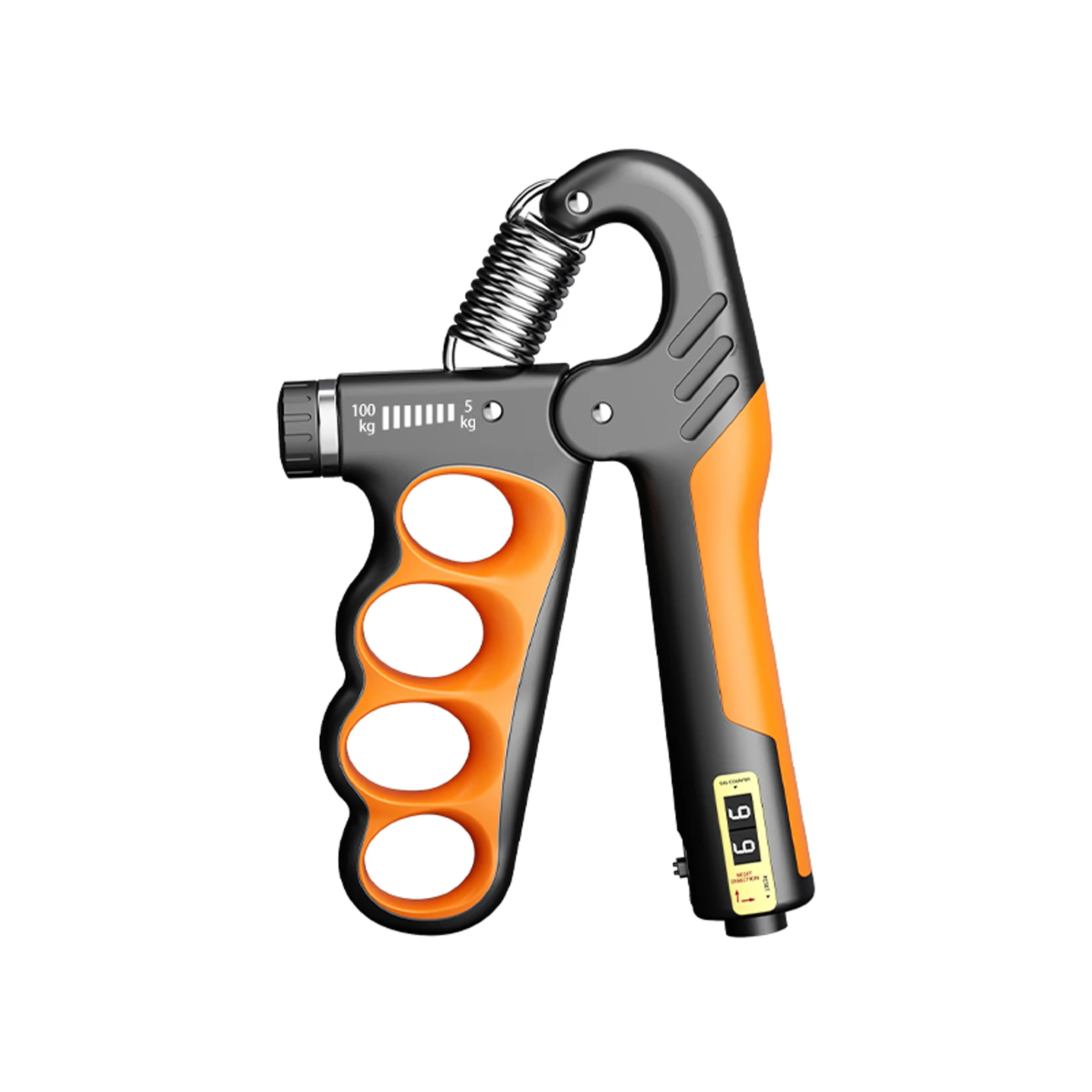 

Hand Grip Strength Trainer with Counter 11-220lbs (5-100kg) Adjustable Resistance Plastics + Carbon Steel Orange/Red/Grey