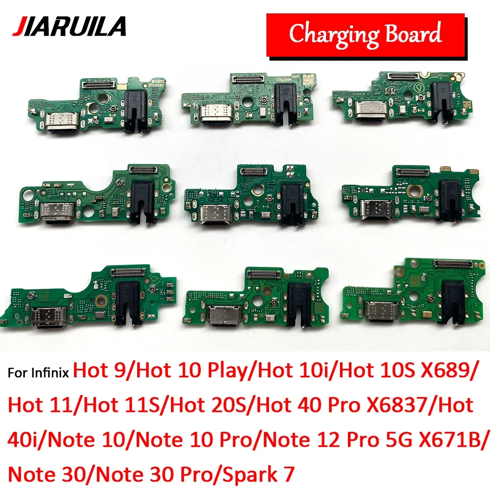 USB Charging Port Charger Board Flex Cable For Infinix Hot 9 10 Play 10i 11i 11S 10S X689 20S 40i 40 Pro X6837 - view 3