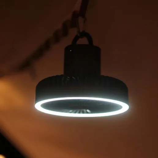 Portable Camping Fan with LED Light Tripod Stand Outdoor Floor Fan for Tent and Travel view 4