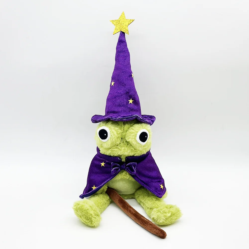 Moonlight Manor Rana Mago Peluche Bambola Rana Verde Con Bacchetta Magica Con Cappello Viola Collezione Giocattolo Per Regali Per Bambini
