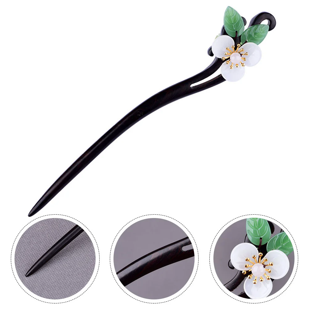 

Hair Barrettes Hairpin Outdoor Accessory Simple Ebony Decorative Green Handmade Women Miss