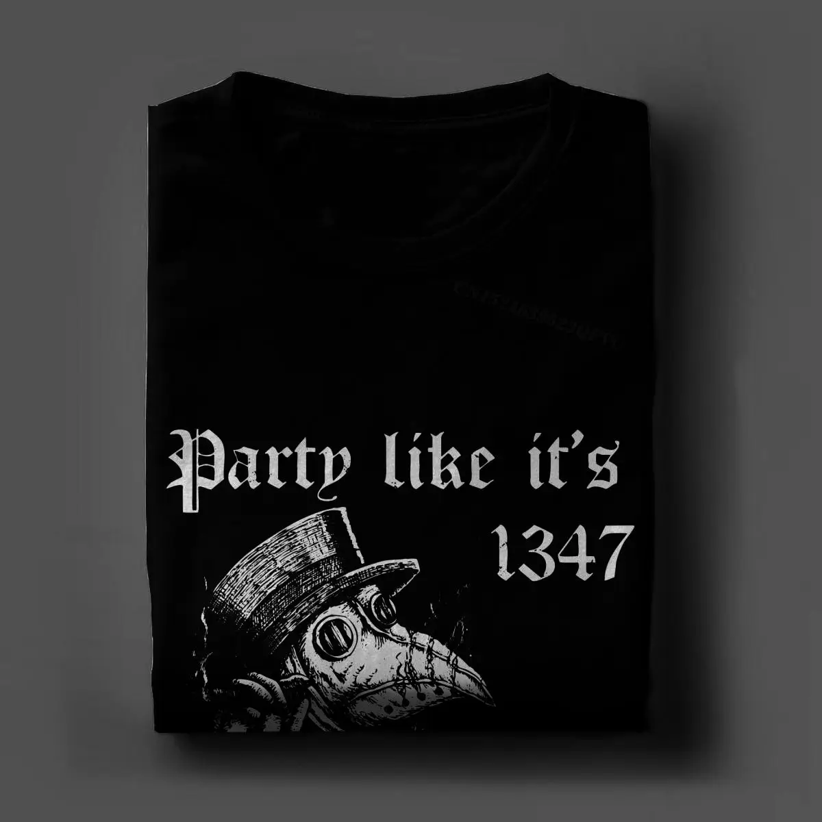 Party Like It\'s 1347 Vintage Plague Doctor Men\'s Tshirt Medieval Horror Funny Tee Shirt  T-Shirts Cotton Clothes