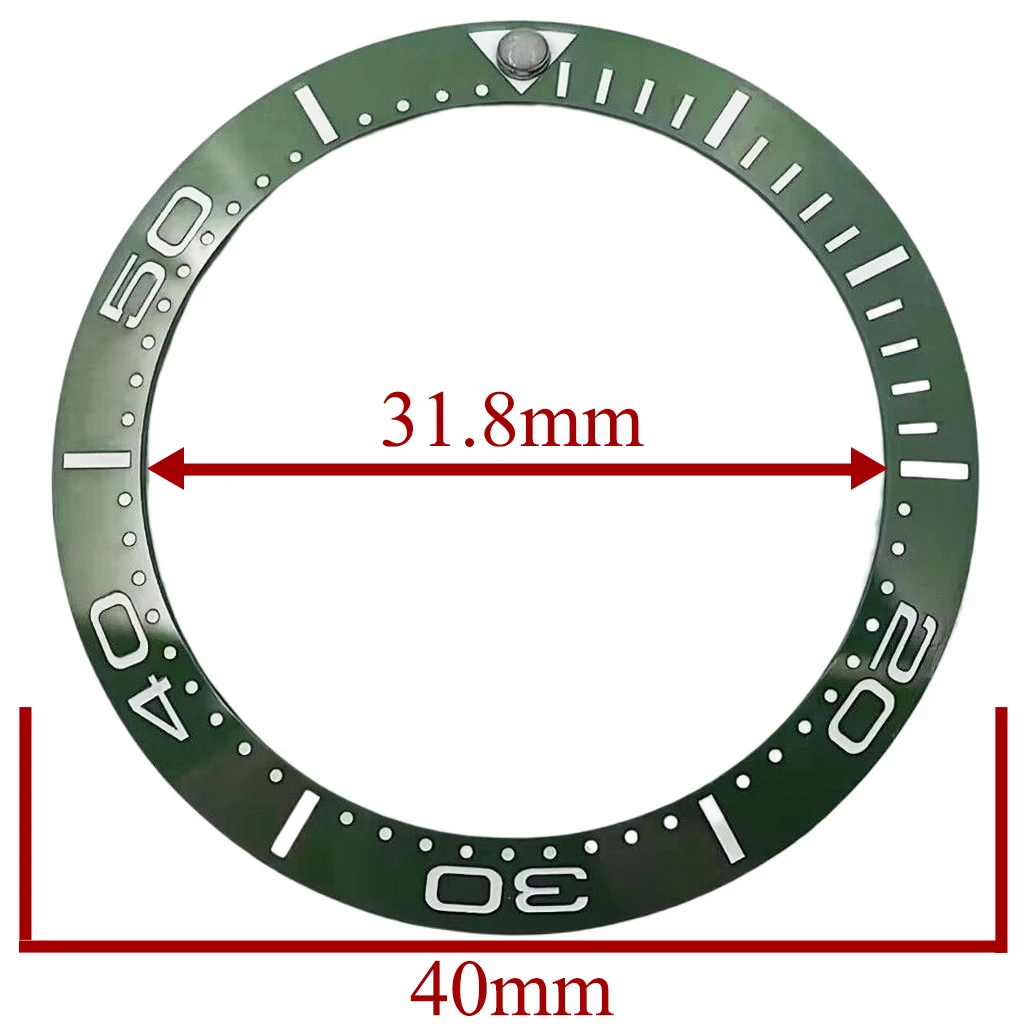 New 40mm high quality green/blue ceramic bezel Insert fit 43mm watch case mens watch bezel