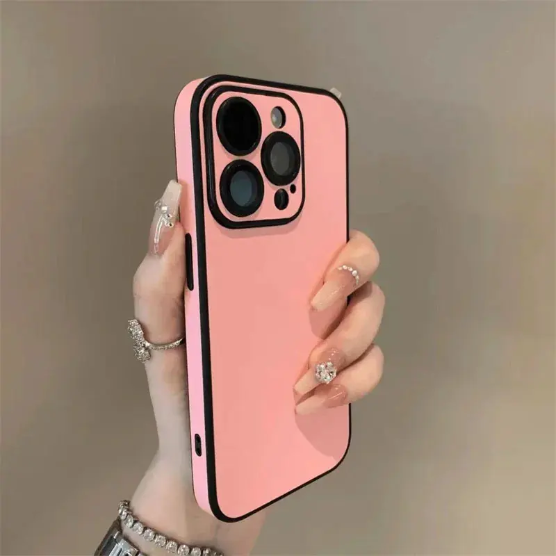Luxuriöse Handyhülle aus mattem Cortex-Leder für iPhone 11, 12, 13, 14, 15, 16, Pro Max Plus, Linsenschutz, stoßfeste Stoßstangenhüllen – Detail 11