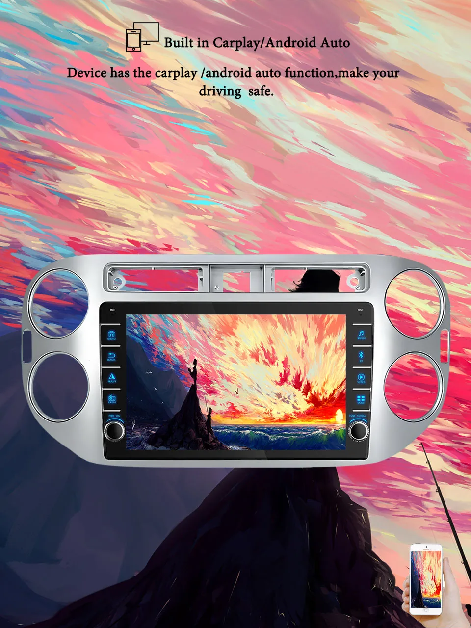8G+128G Android 14 For Volkswagen Tiguan 2006 - 2016 Car Radio Audio Multimedia Stereo PC Tablet GPS Monitor 2 Din DVD Carplay