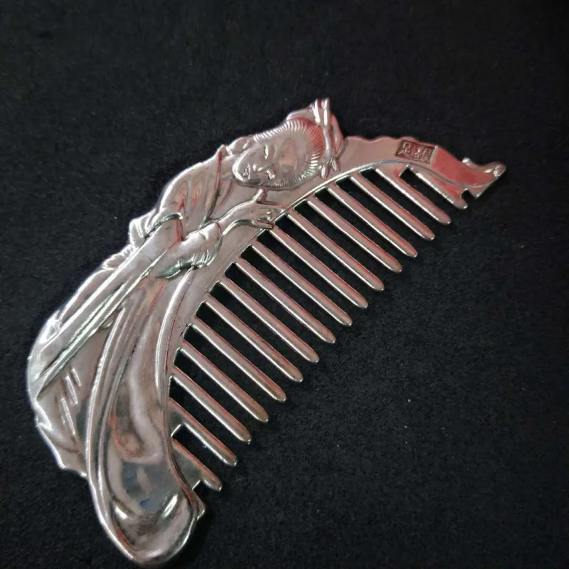 

Manufacturer Wholesale Tibetan Silver Comb White Copper Silver Plated Comb One Piece Dropshipping