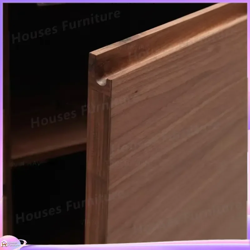 Nordic Solid Wood Shoe Cabinet Japanese Simple Entrance Multifunctional Black Walnut Drawer Door Storage Organizer Furniture view 5