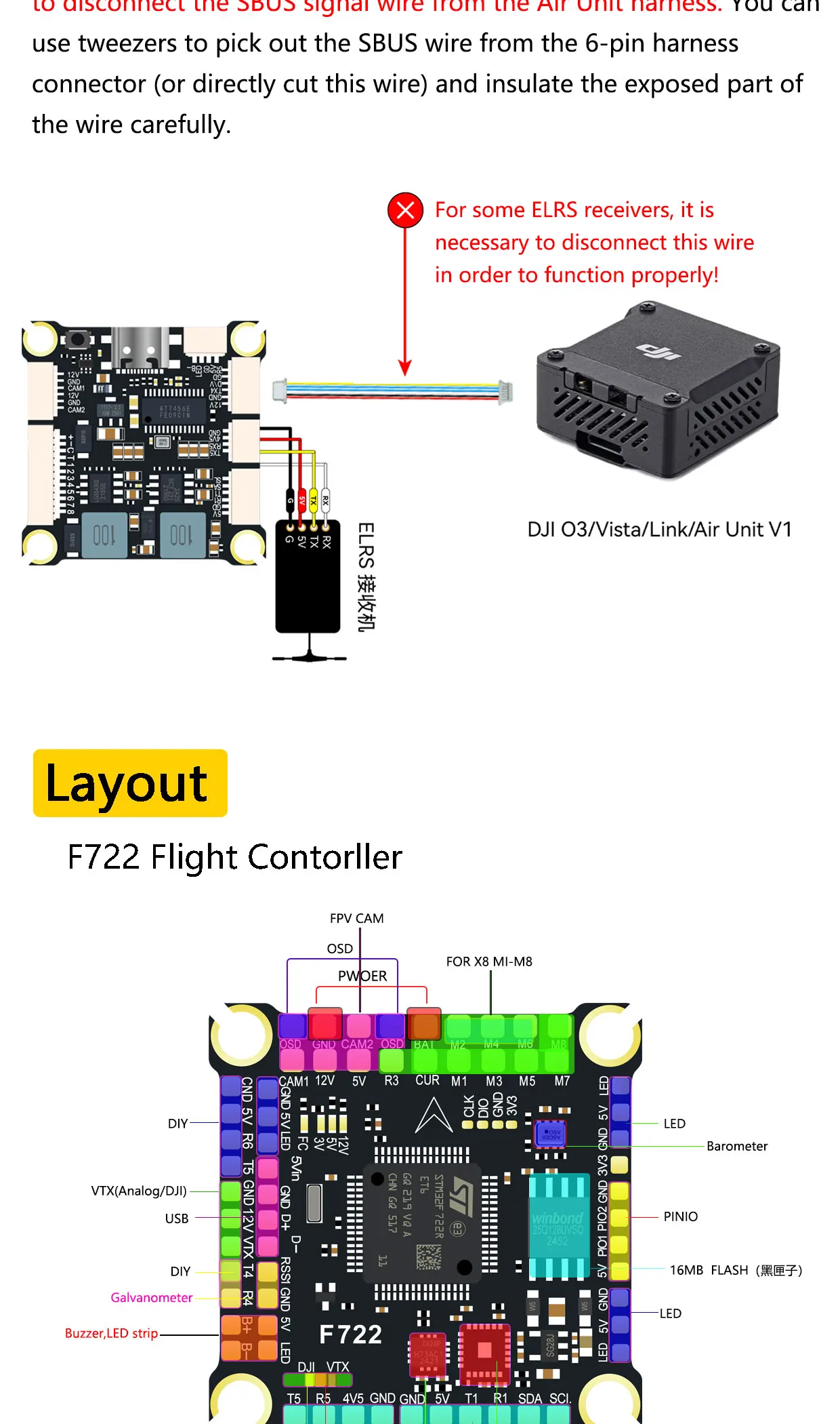 DAKEFPV F722 Flugcontroller Unterstützt BetaFlight Ardupilot FC F722 Stack 12S 70A 4in1 ESC Für 5-Zoll DJI RC FPV Freestyle Drohne – Detail 20