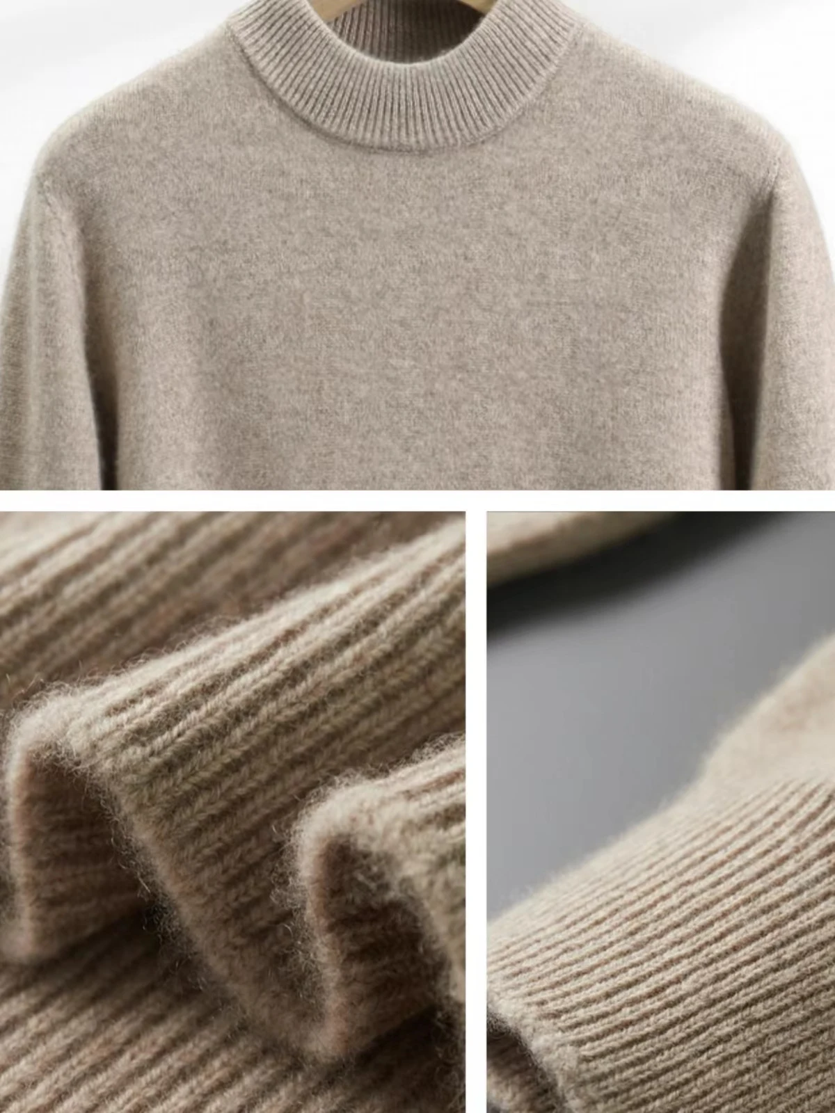 

Мужской толстый свитер из 100% кашемира, пуловеры с длинными рукавами и воротником-стойкой, осень-зима, теплый кашемировый трикотаж, элегантный повседневный джемпер, топы