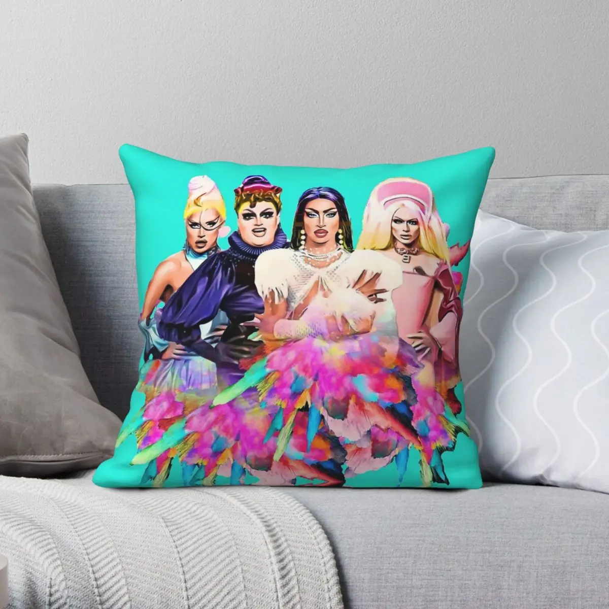 Rupauls Drag Race United Kingdolls Square Pillowcase Polyester Linen Velvet Creative Zip Decor Sofa Seater Cushion Cover