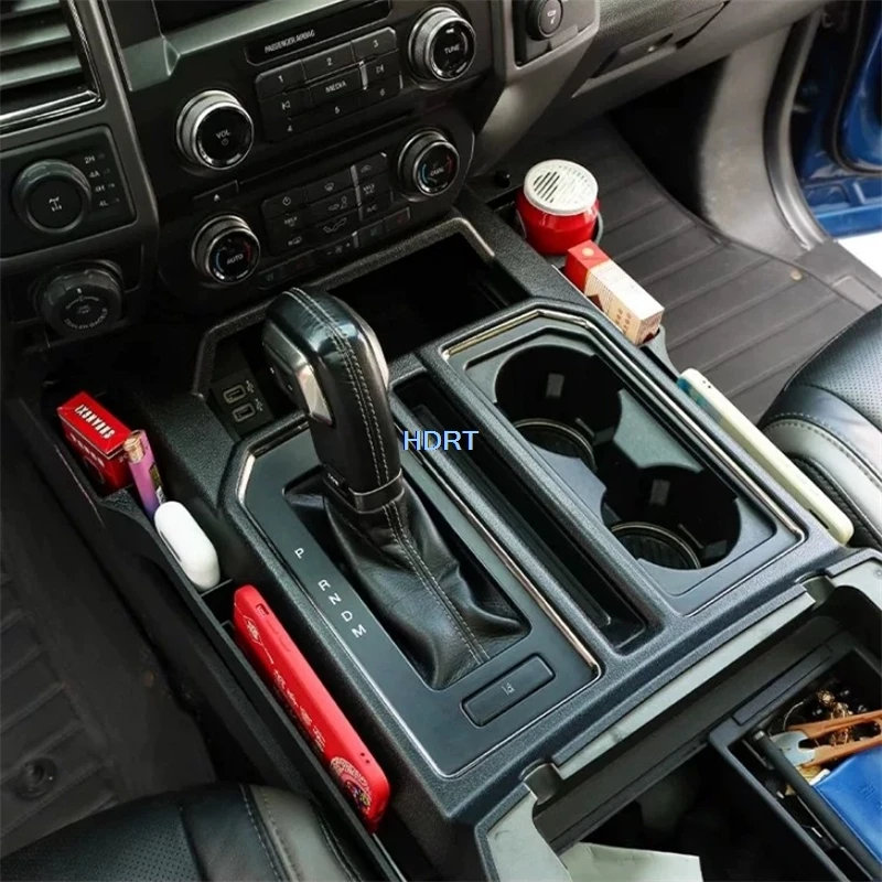Car Style Center Console Gear Shift Storage Box For Ford Raptor F-150 F 150 2015-2020 Container Organizer Tray Cover Accessories