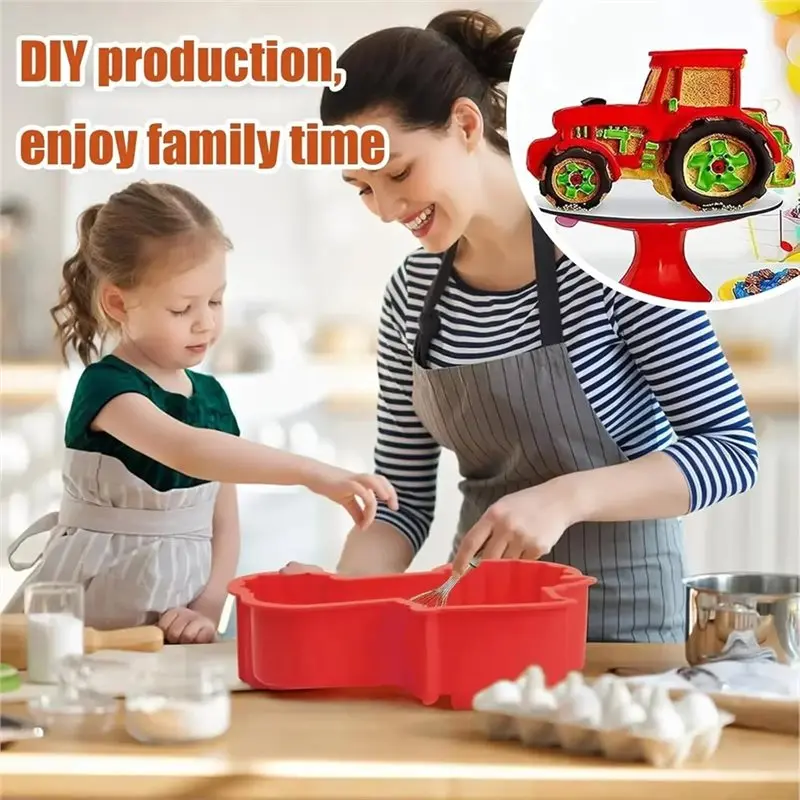 LLCS-3D Tractor Silicone Baking Mould For DIY Car Cake Pan Decoration Party Cakes Bread Chocolate Dessert Pudding Molds