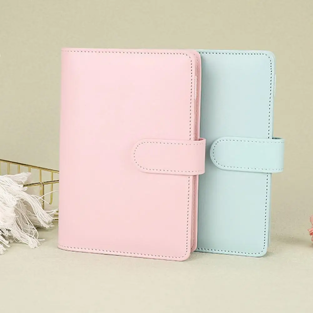 Loose-leaf Notebook Macaron Color Imitation Leather Student Planner Small Size Monthly Weekly Academic Organizer Mini Pocket
