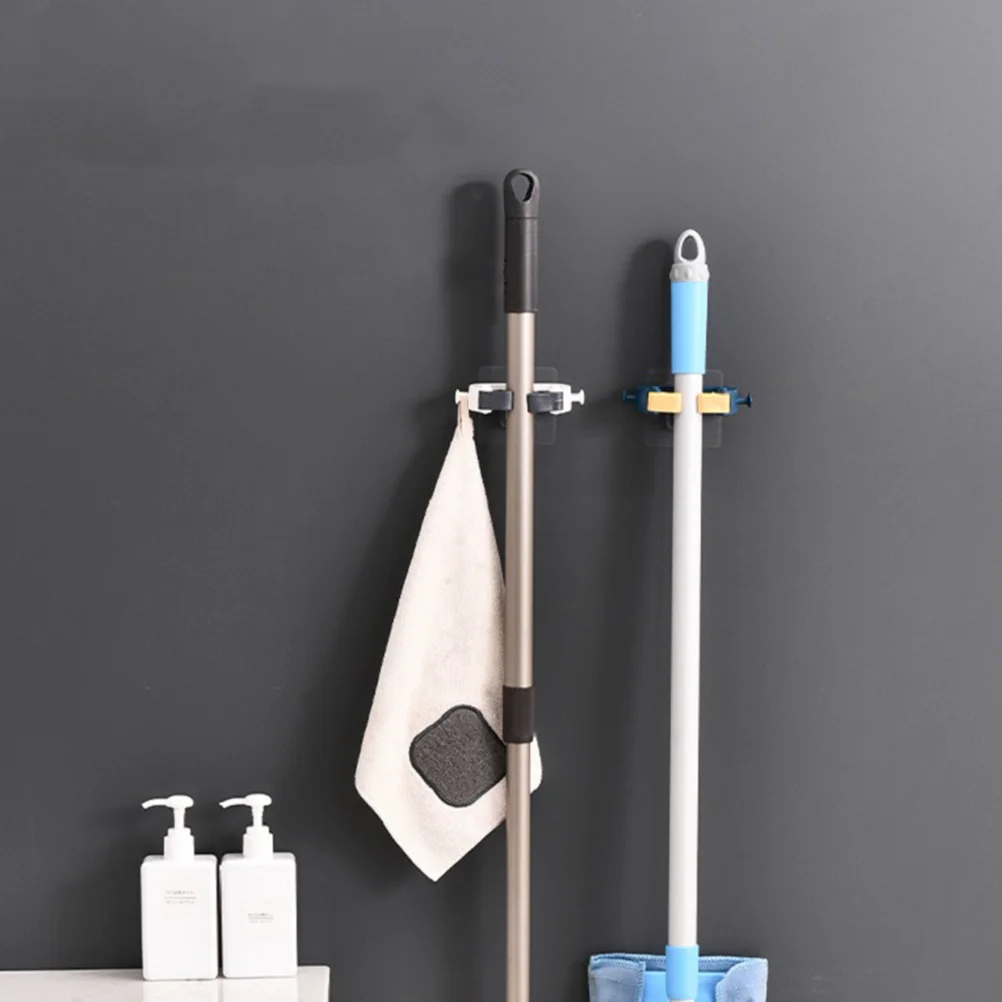 

2Pcs Mop Broom Holder Wear-Resistant No Drill Needed Mop Hanger for Home Bathroom Garage Kitchen Cleaning Tools Storage Rack