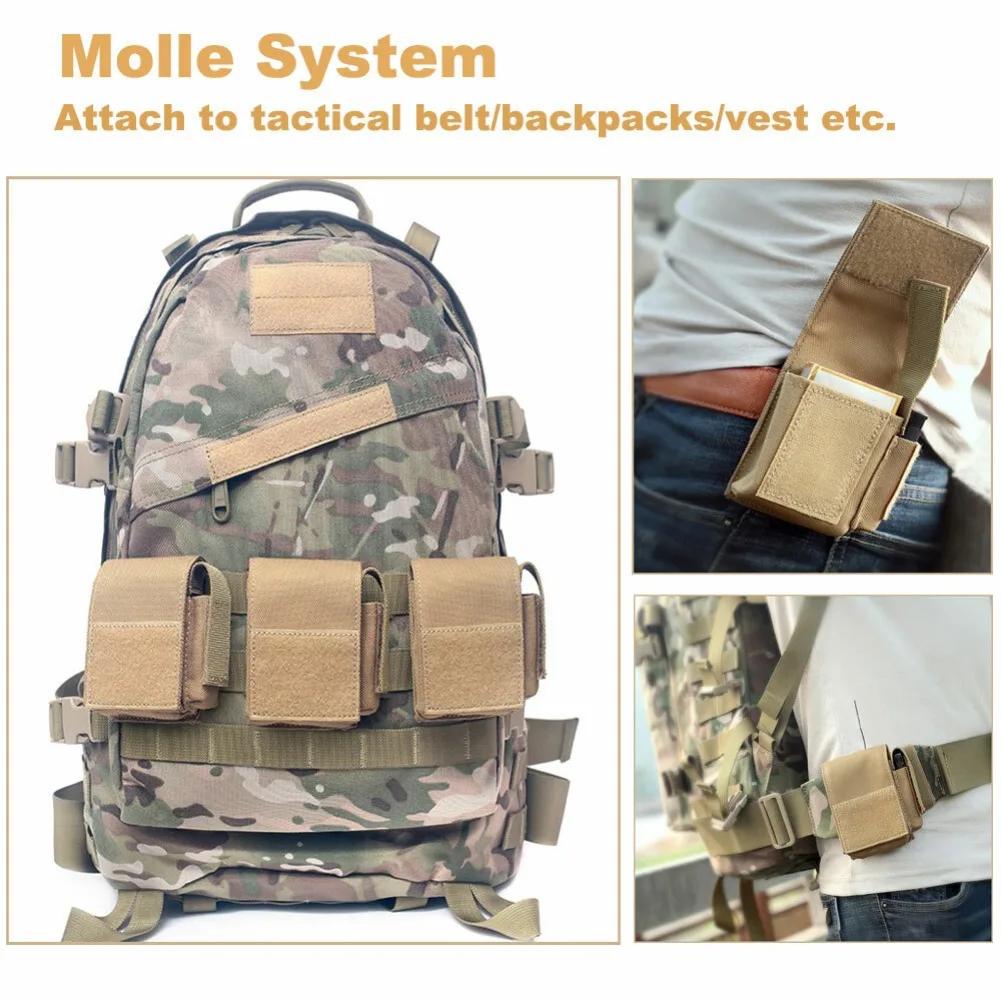 Тактический подсумок Molle, охотничий подсумок для одного пистолета, компактный аккумулятор EDC, сумка для хранения зажигалки, мини-поясная сумка для сигар
