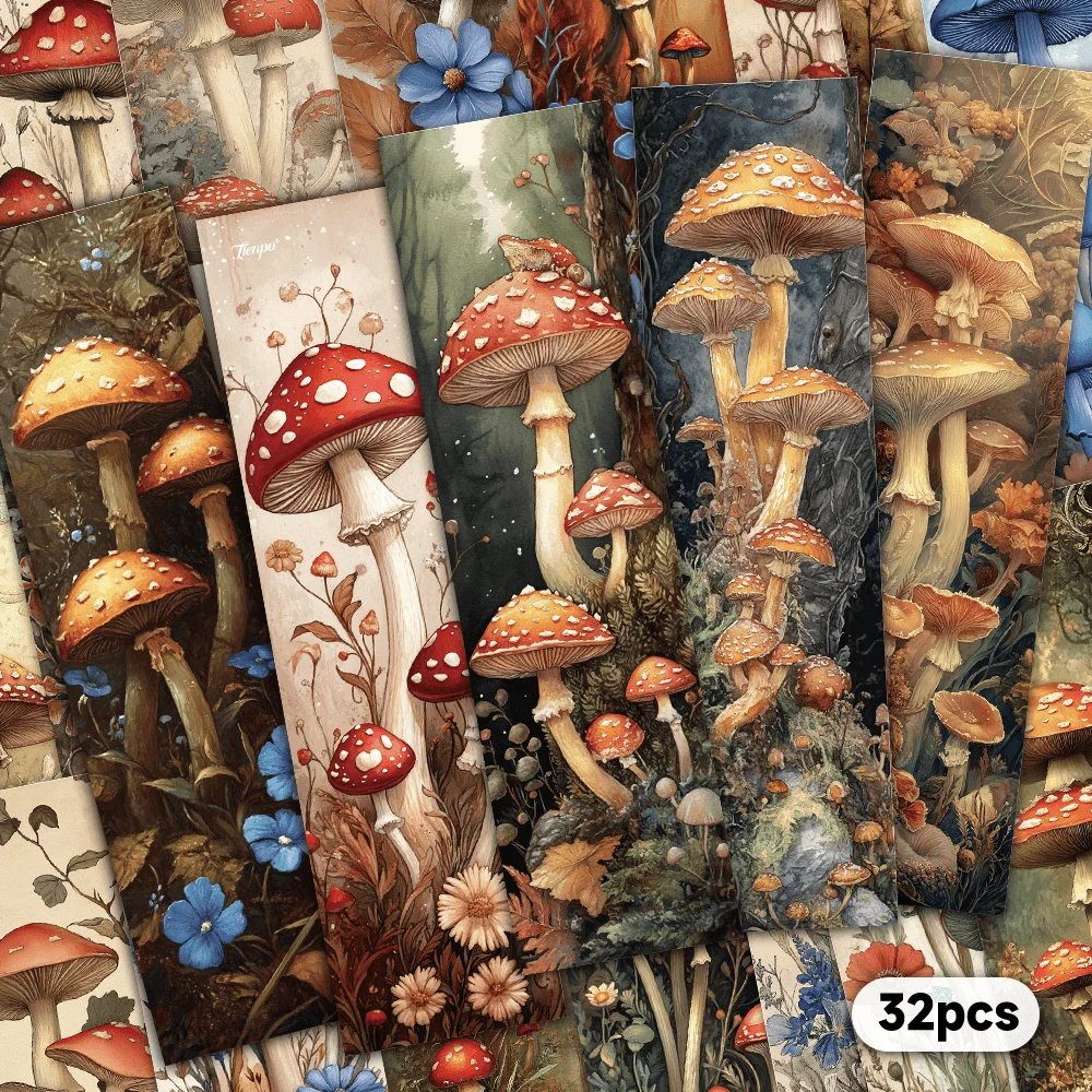 32pcs, forest-style mushroom themed bookmark, a loving gift for bookworms, friends, and teachers, DIY decorative page marker