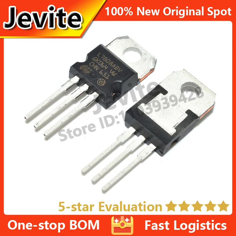 

Jevite 100% New Original electronics Controller IC 10-50 units/lote L7808 L7808ABV TO-220 8V 1.5A Voltage Regulator IC