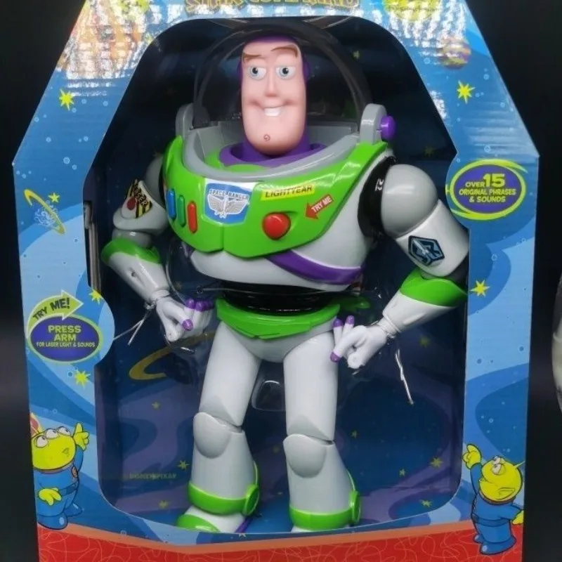 

Toy Story Buzz Lightyear Action Figure with Wings Poseable Joints Sound Light Collectible Model Display Gift for Kids