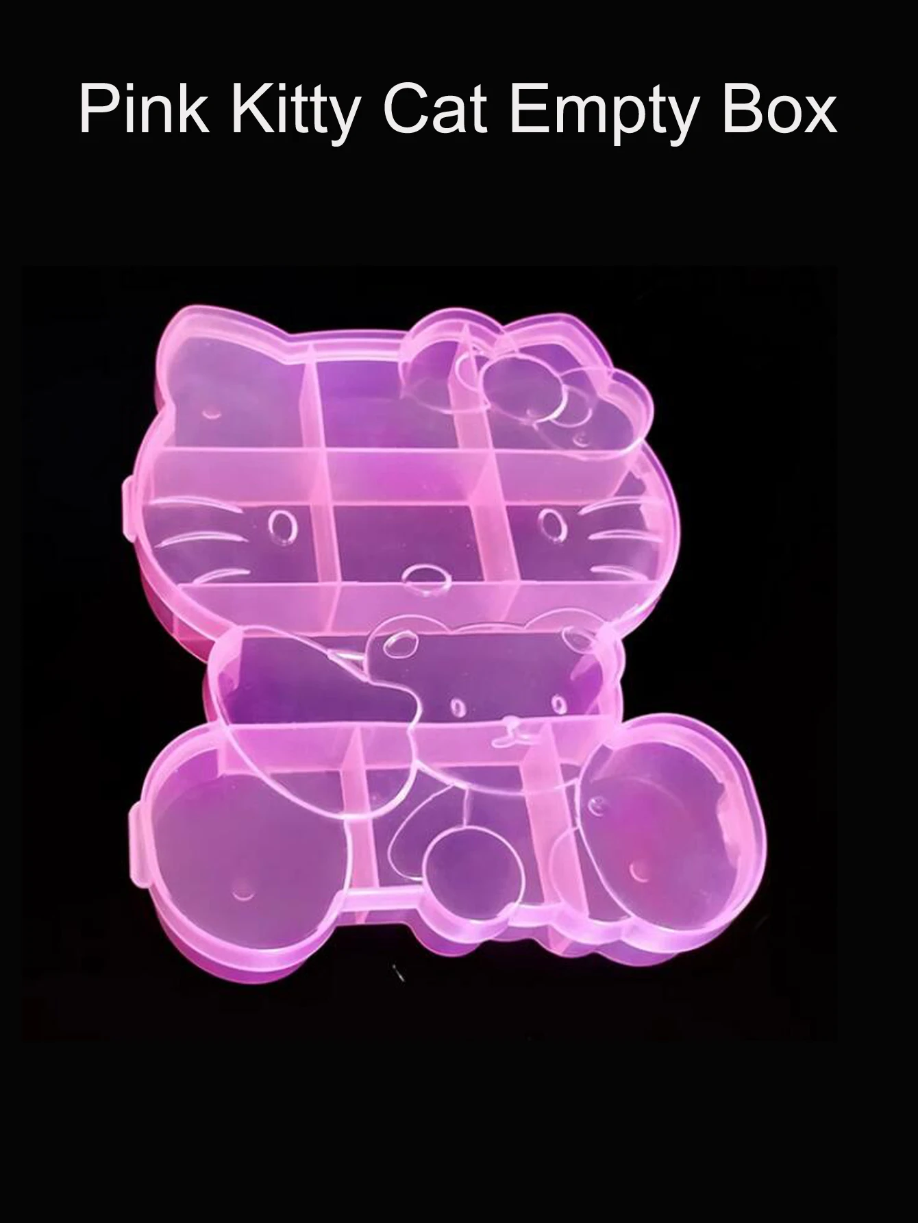 Boîte de rangement vide en forme de Hello Kitty, 1 pièce, avec poignée, chat de dessin animé, boîte à bijoux mignonne, perles à ongles, diamants, strass, étui à breloques