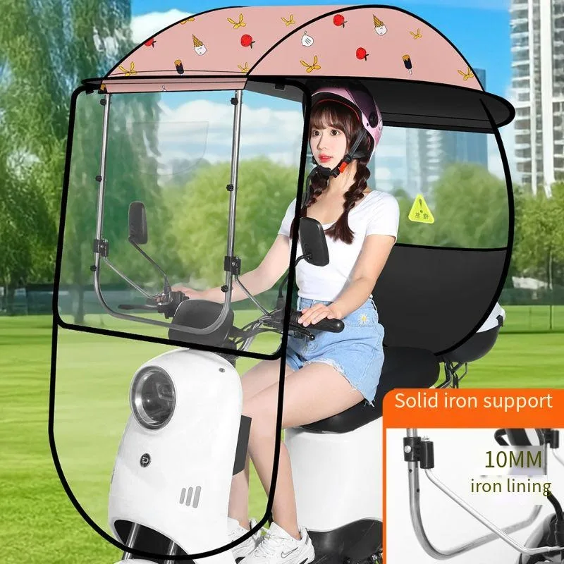 

Electric bike rain shelter, motorcycle battery sunshade umbrella canopy windproof cover scooter rain shelter new model