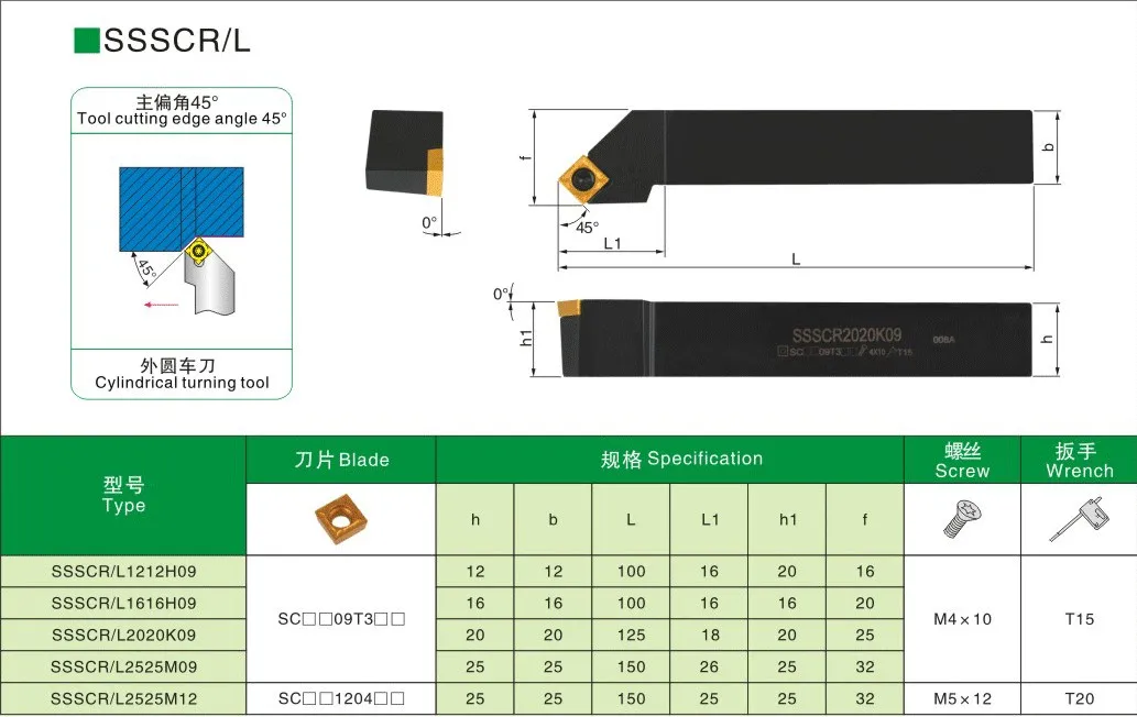 LIHAOPING External Turning Tool SSSCR1212H09 SSSCR1616H09 SSSCR2020K09 SSSCL2525M09 SSSCR CNC Lathe Cutting Tools SCMT Inserts