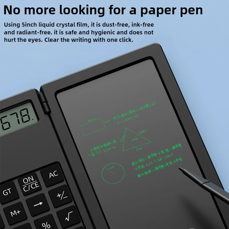 Smart Calculator  5 Inch Writing Tablet Foldable 12 Digit LCD Display For Office Student Teachers Accountant Mini Calculator