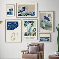 Canvas Paintings Wall Art Kanagawa Waves Ukiyo-e Katsushika Hokusai Vintage Poster Print Japanese Decor Big Living Room