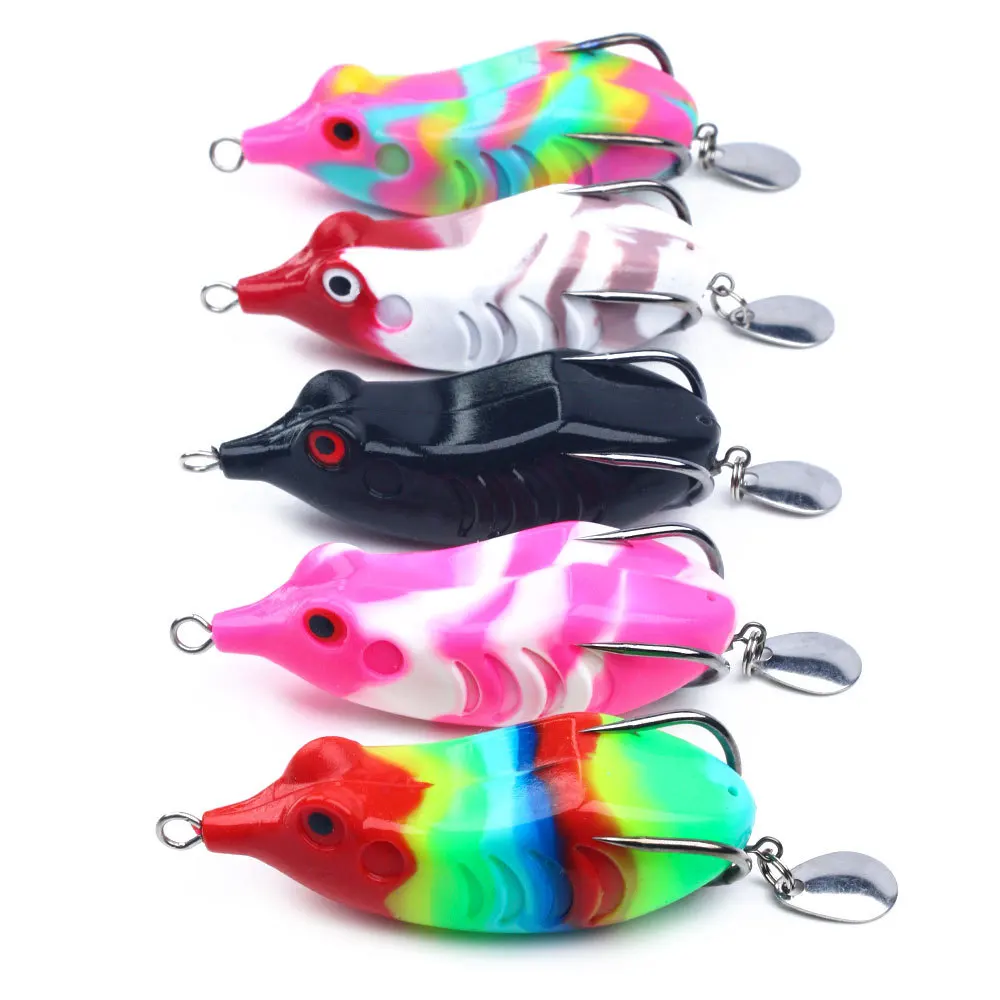 Fishing Lures Metal Spoon Frog Lure Soft Tube Bait Plastic Fishing Lure Fishing Hooks Top Water Ray Frog Artificial Crankbait