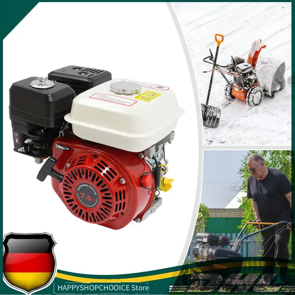 Motor de gasolina rojo de 7.5 caballos de fuerza, motor multiusos a gasolina, motor de cuatro tiempos. Apto para una variedad de dispositivos.