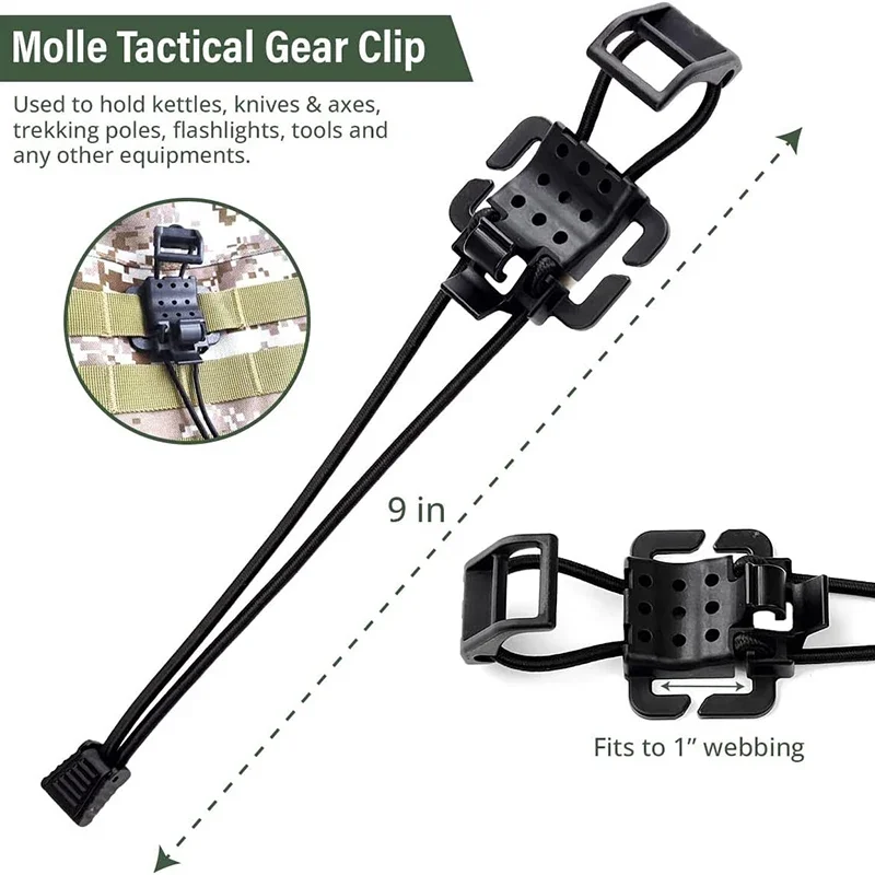 Multifunction Tactical Flashlight Clip Molle Hiking Accessories Hanging Buckle Shovel Clamp Axe Clamp Bracket Outdoor Backpack