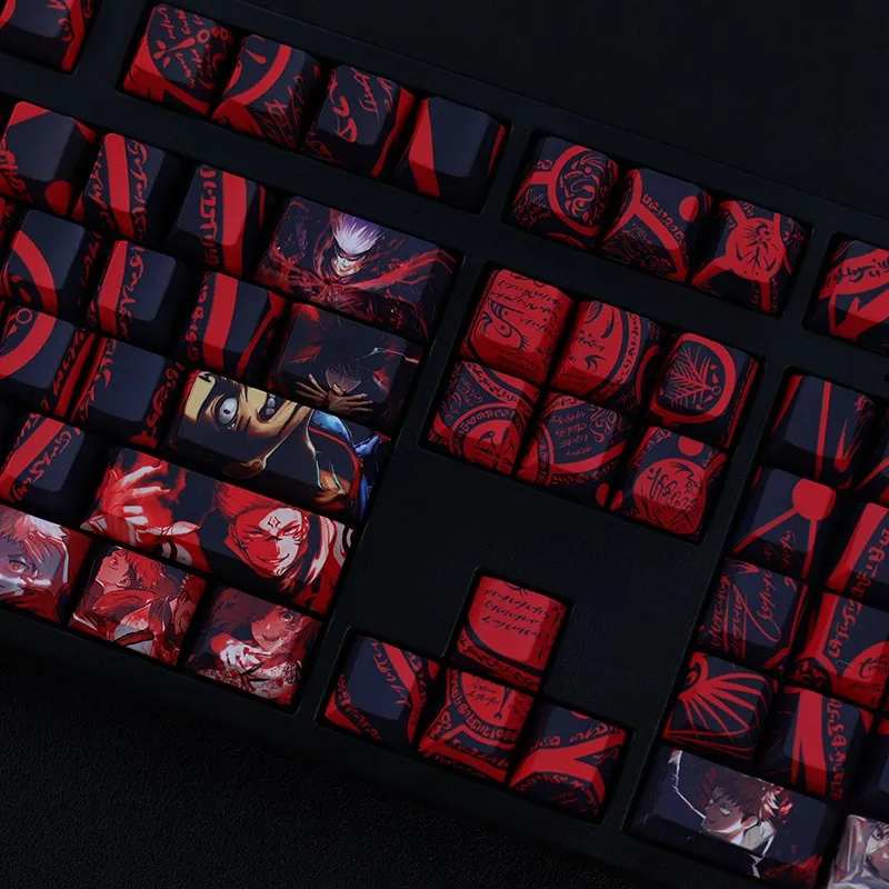 Imagem -05 - Julongsu Kaisen Keycaps Gojo Satoru Itadori Yuji Teclado Mecânico Conjunto Sublimação Personalizado Acessórios de Jogos Presentes