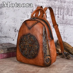 MOTAORA-Sac à dos en cuir pour femme, sacoche vintage en relief, fourre-tout de voyage, fait main, 9 couleurs, nouvelle collection 2024