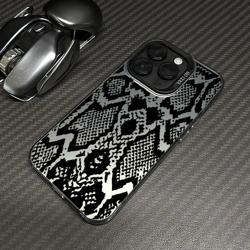 High-Grade Snakeskin Texture Phone Case For iPhone 15 14 13 12 11 Pro Max XR XS MAX 7 8 Plus MINI Y2K Soft Anti Fall Back Cover