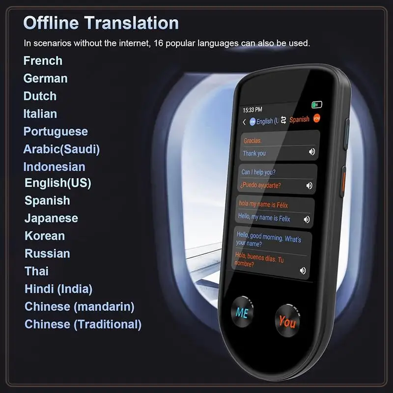 مترجم لغة موثوق، مترجم لغة ثنائي الاتجاه مع صوت/غير متصل/صورة 137 لغة مترجم AI لشركات السفر