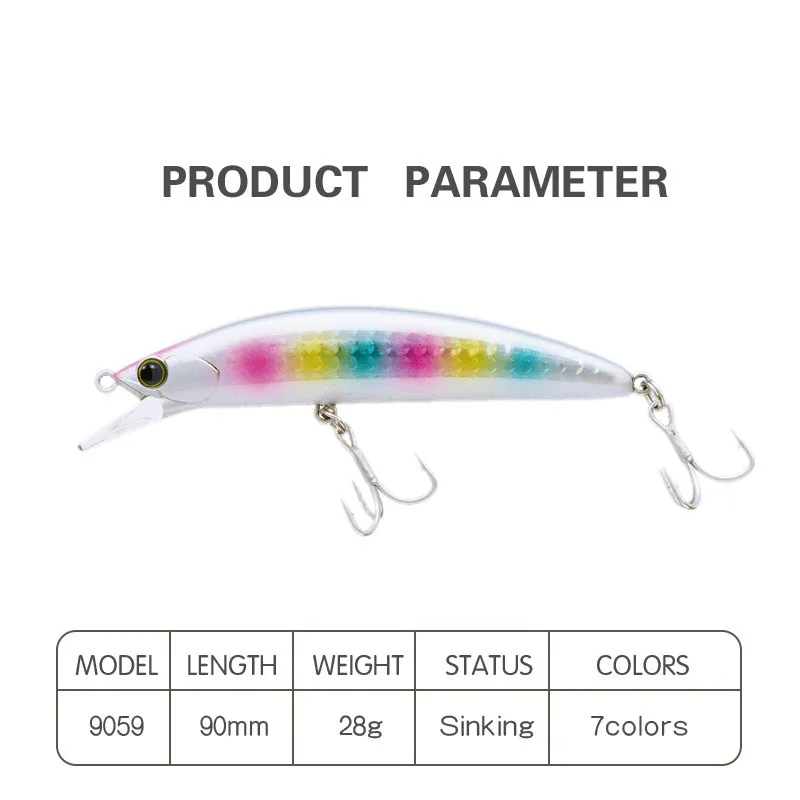 Sunken Minnow 스윙 어 미끼 90mm 28g 핫 타입 낚시 키트 미끼 낚시 장비 하드 미끼 3D 아이 롱 캐스트 크랭크 미끼 낚시