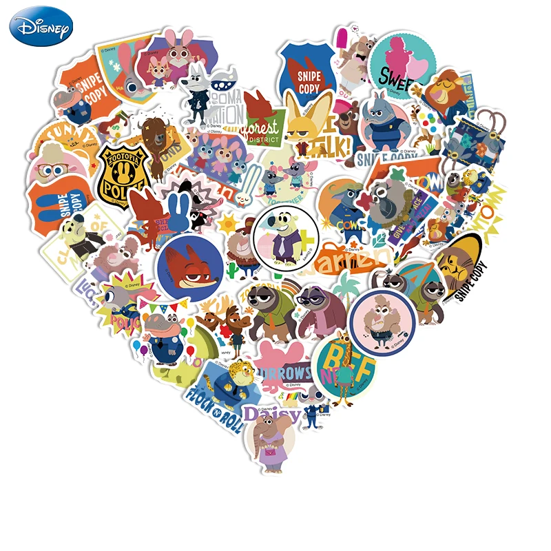 50PCS Zootopia Stickers For Scrapbook Diary Laptop Luggage Skateboard Graffiti Decal Fun Classic Toys