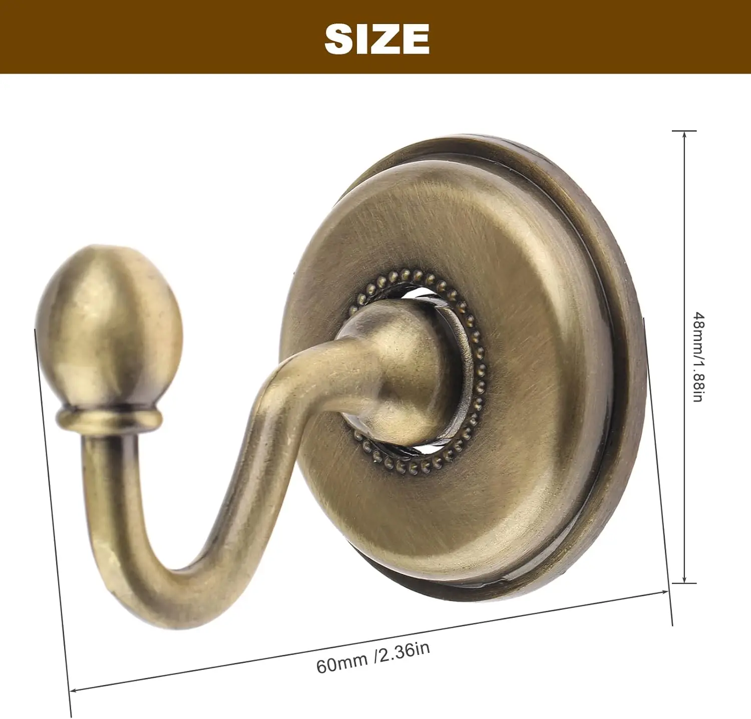 2 Pcs Antique Curtain Tiebacks Vintage Wall Hooks 4 Colors Window Curtain Drapery Tieback Door Tassel Hooks with 4 Pcs Screws