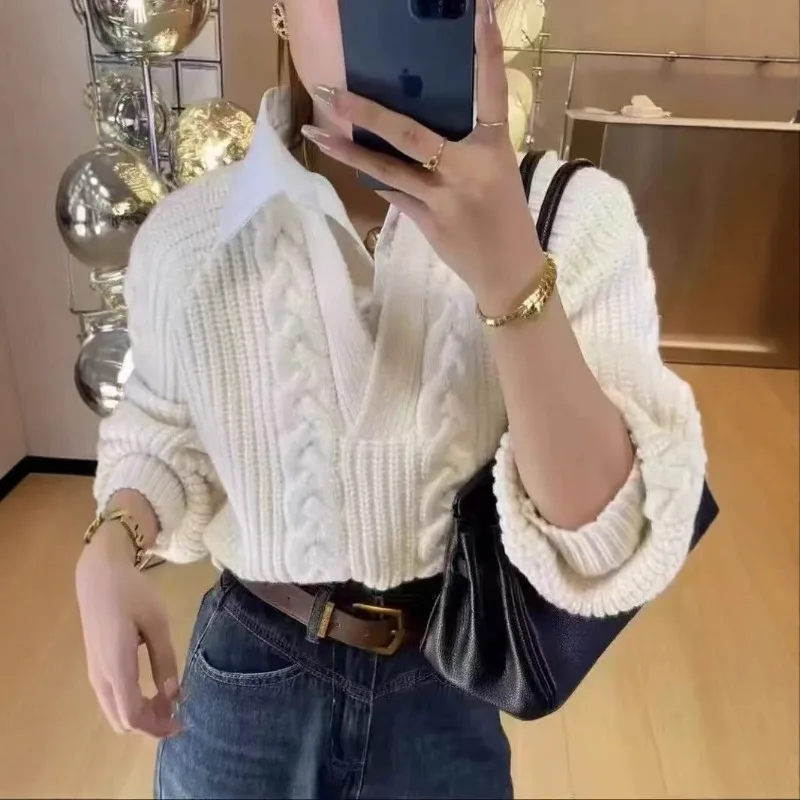 

2025 Новый свитер с конопляным узором Lazy Wind