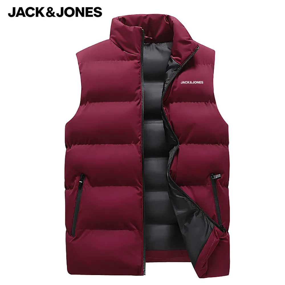 

Жилет Jack Jones, теплая куртка без рукавов, зимнее водонепроницаемое пальто на молнии, осенний повседневный жилет с воротником-стойкой, брендовая одежда