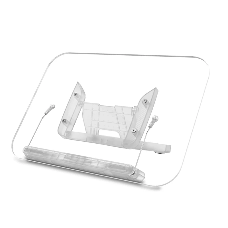 Acrylic Book Stand For Reading,Cookbook Holder, Levels Angle Adjustable, Foldable & Portable For Office, Kitchen, School