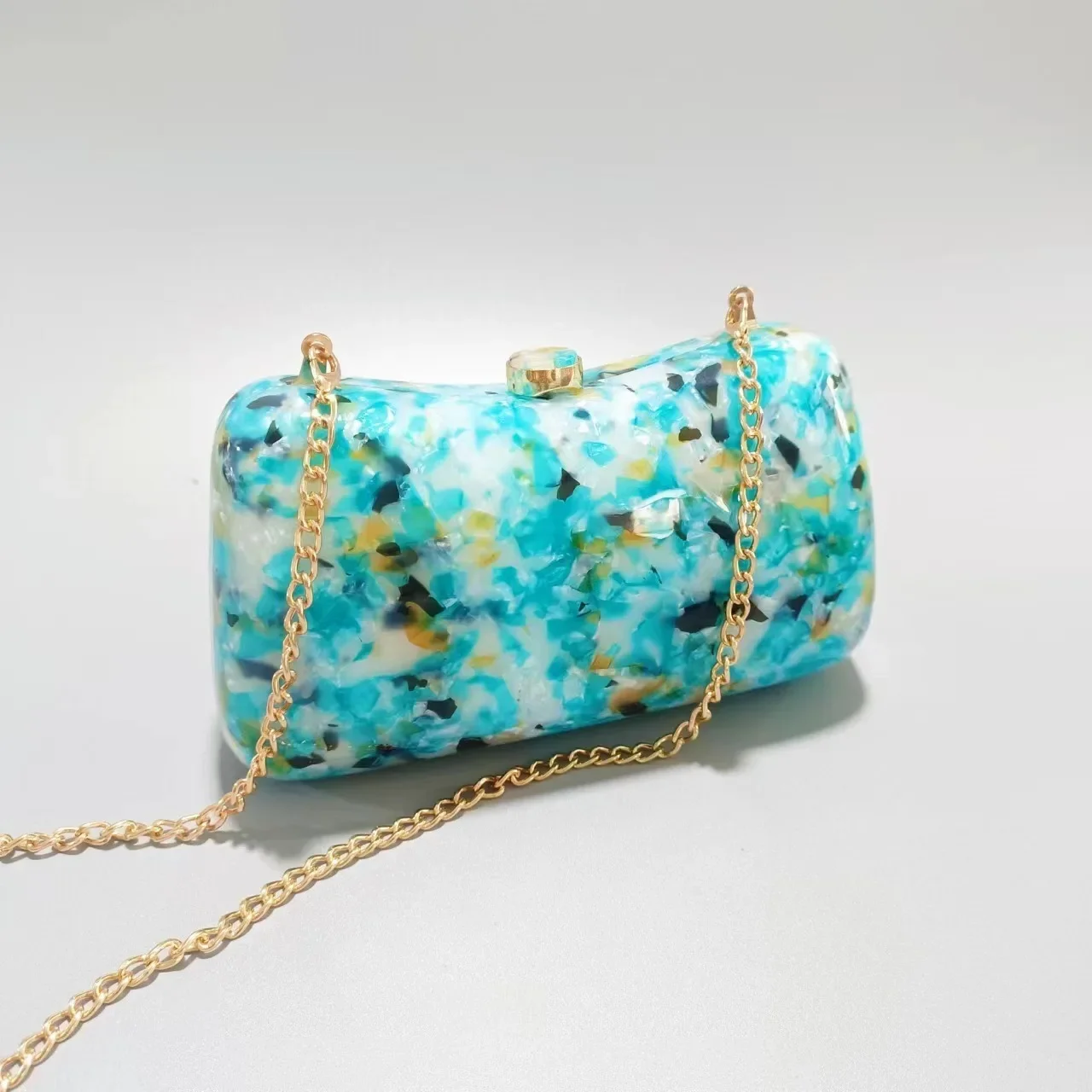 Fashion Luxury Acrylic Bag Prom Party Clutch Bag Blue Evening Wedding Banquets Purse Women Day Bag Crossbody Handbag