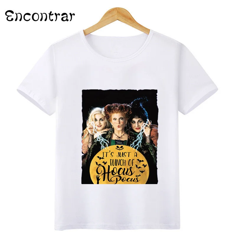 Kids T-shirt Witches Crew Sanderson Sister Hocus Pocus Halloween Print Girls Clothes Baby Boys T shirt Children Clothing,HKP5905