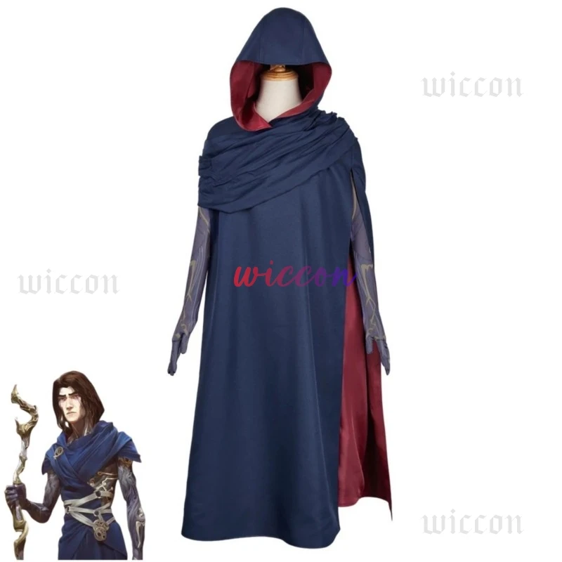 Game LOL Arcane Season 2 Viktor Machine Herald Cosplay Costume Hooded Cloak Robe Glove Wig Adult Man Halloween Christmas Suit