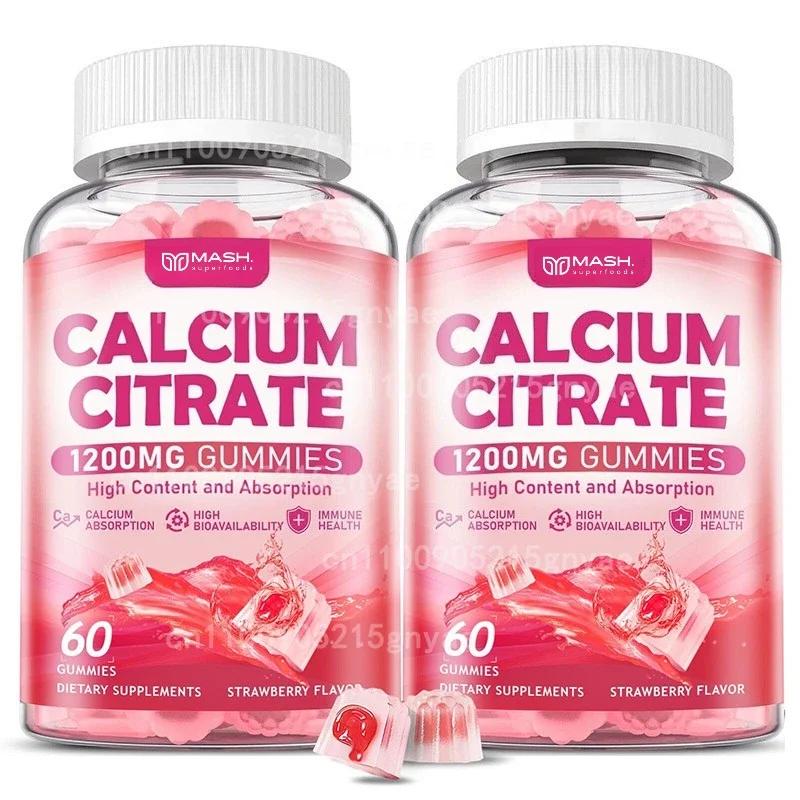 

Calcium Citrate + D3, Magnesium & Zinc Gummies - Supports Bone & Muscle Health 60 Count